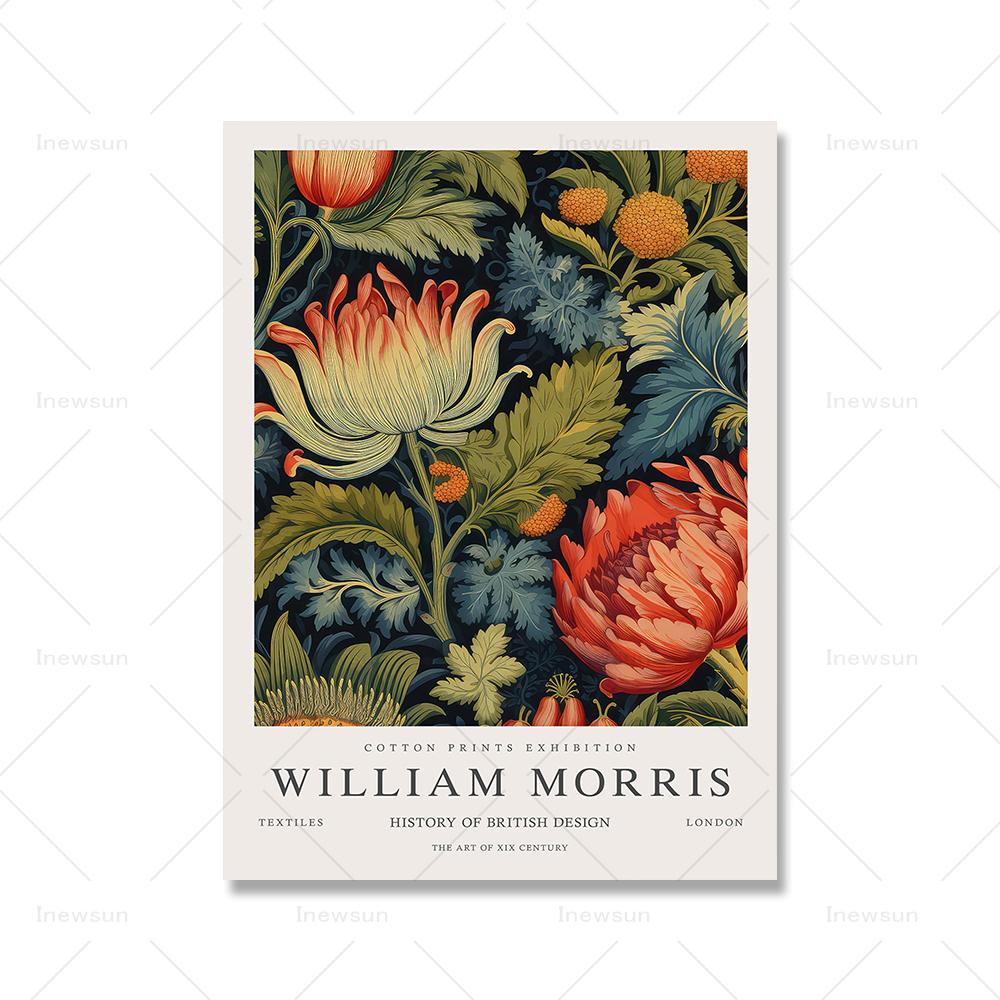 Уильям Моррис цветок плакат с птицами холст живопись цветочные настенные художественные ботанические принты украшение для гостиной домашний декор фотографии