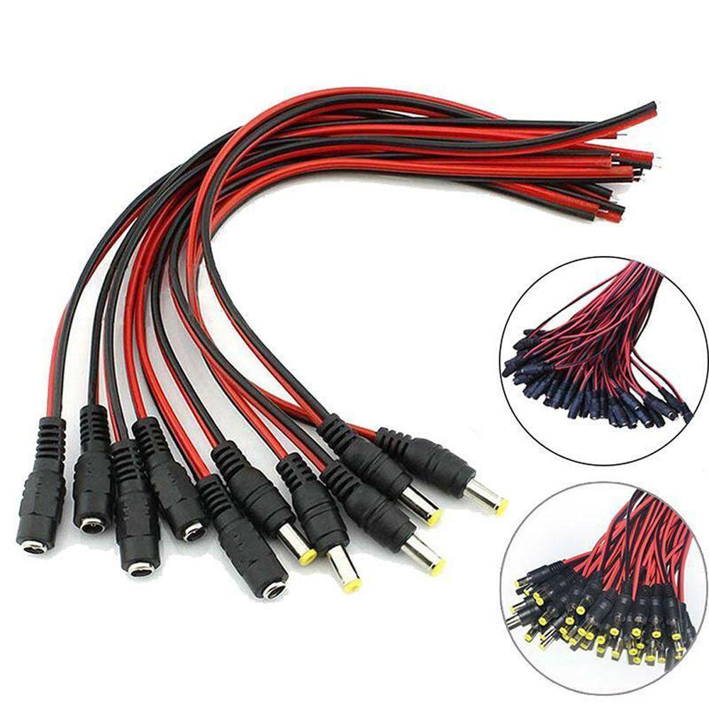 5 Pcs Jack Female DC Copper Connector Wire 12V Cable