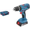 Bosch GSR 18V-21 Cordless Drill Driver + 2 X 2Ah Batteries + Charger + L-BOXX Case - BOSCH - 06019H1008