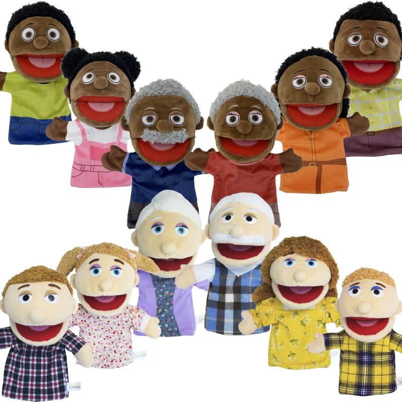 Cartoon Black Half Body Hand Puppet For Interactive Storytelling