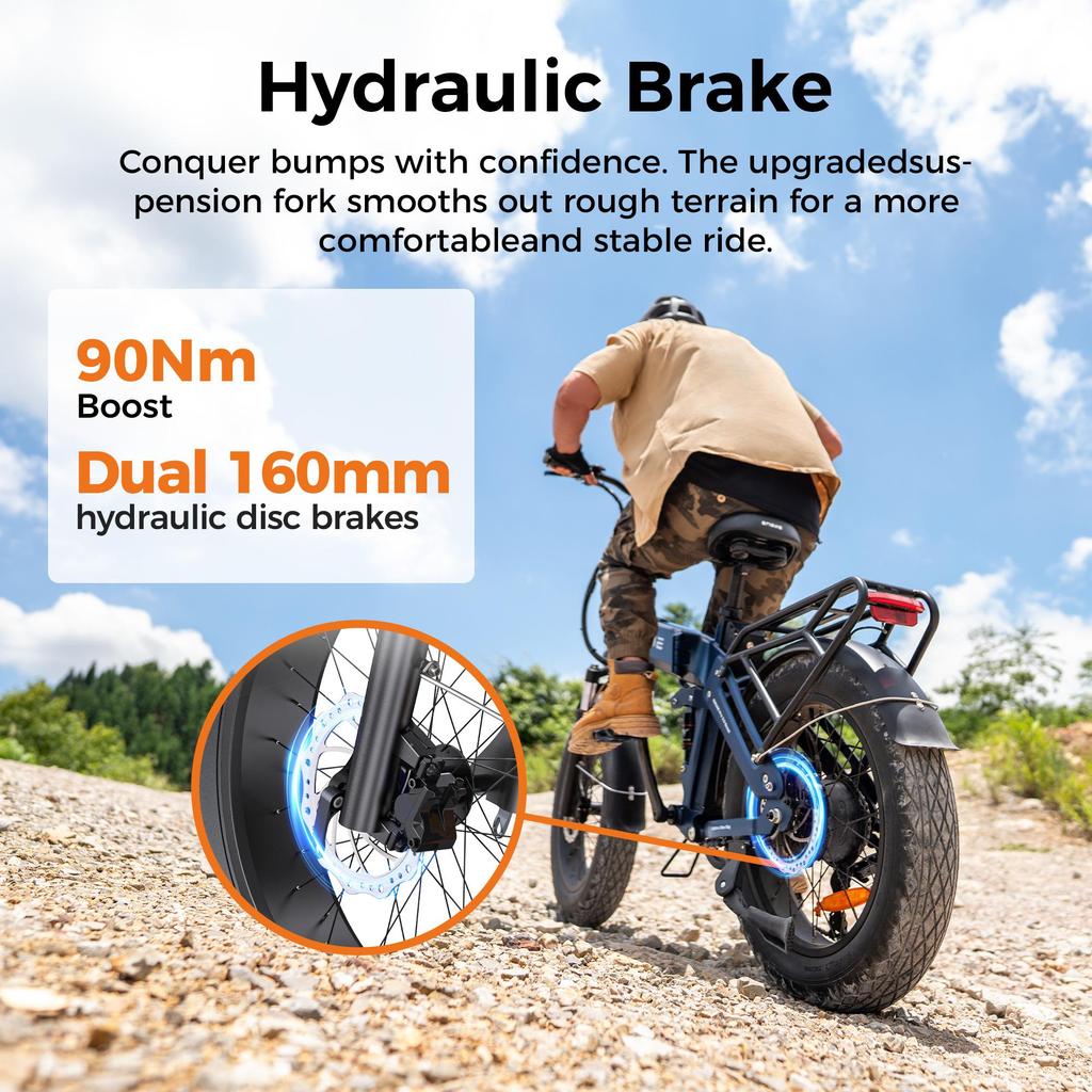 Электровелосипеды ENGWE ENGINE PRO 3.0 Boost, 250 Вт Мотор, Гидравлический Тормоз, 25 км/ч, 7-скоростная Передача, Управление через Приложение, Складной Электровелосипед