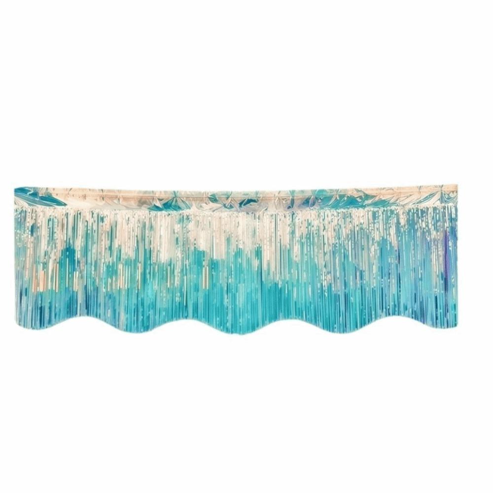 38x300CM Wave Banner Colorful Foil Curtain Scene Decoration Tinsel Fringe  Scenic Area