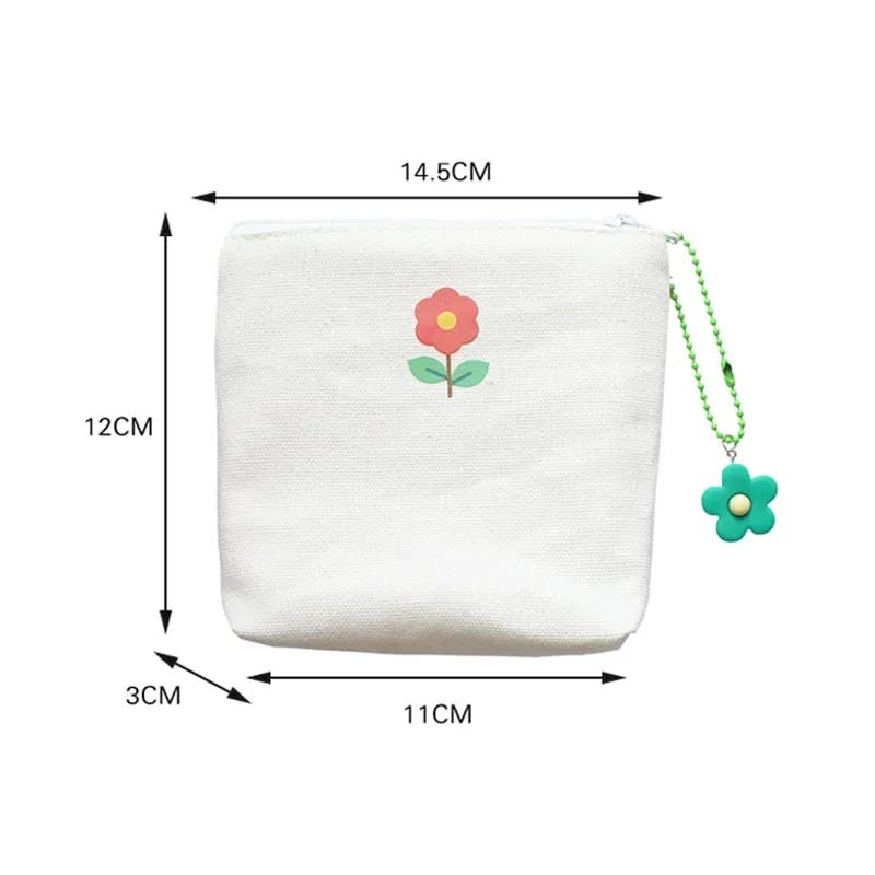 2024 Женский Девушка Цветок Холщовый Органайзер для гигиенических прокладок Держатель для хранения тампонов Органайзер Сумки для хранения салфеток Косметичка Чехол