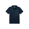 Solid Color Logo Print Casual Short Sleeve Polo Shirt Men Polo Shirts Deep-Sapphire-Blue A666W-433