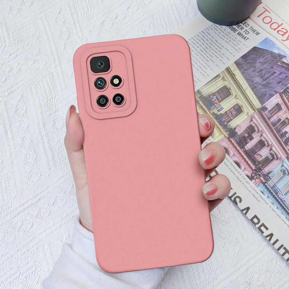Чехол для Redmi 10 10A 10C 11 11A 12 12C 13C 13R 14C 14R Модный однотонный мягкий силикон Новое улучшенное ударопрочный чехол с защитой объектива для корпуса Redmi