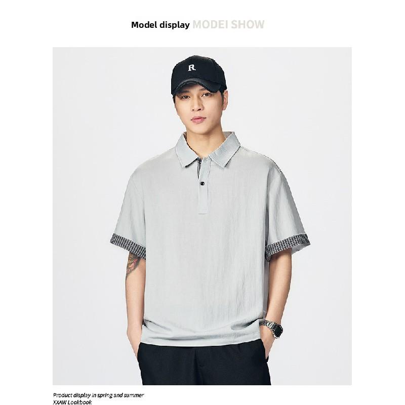 High-end design versatile T-shirt for men, 2026 new spring collection, loose fit, trendy casual style, short-sleeved top