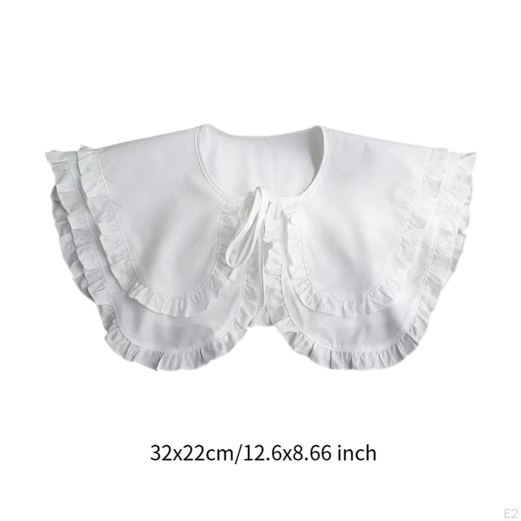 Double Ruffle Fake Collar, Detachable, Elegant False Collar for Shirts