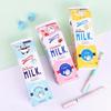 Big Storage Office Supply Cartoon Morning Milk Pen Bag Pencil Box Pencil Case Fruit Milk Carton