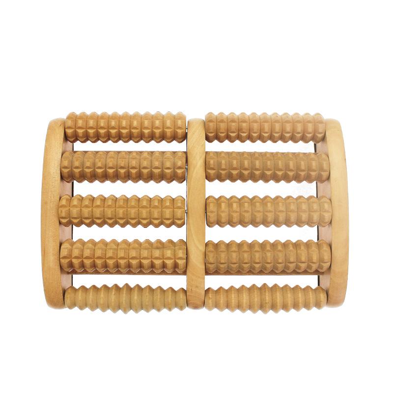 Утолщенная деревянная подошва для ступней и роликовый массажер для ног с акупунктурным шариком