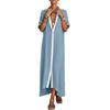 2026 women's spring new, Amazon cross-border Europe and the United States, fashionable and casual loose button solid color dress