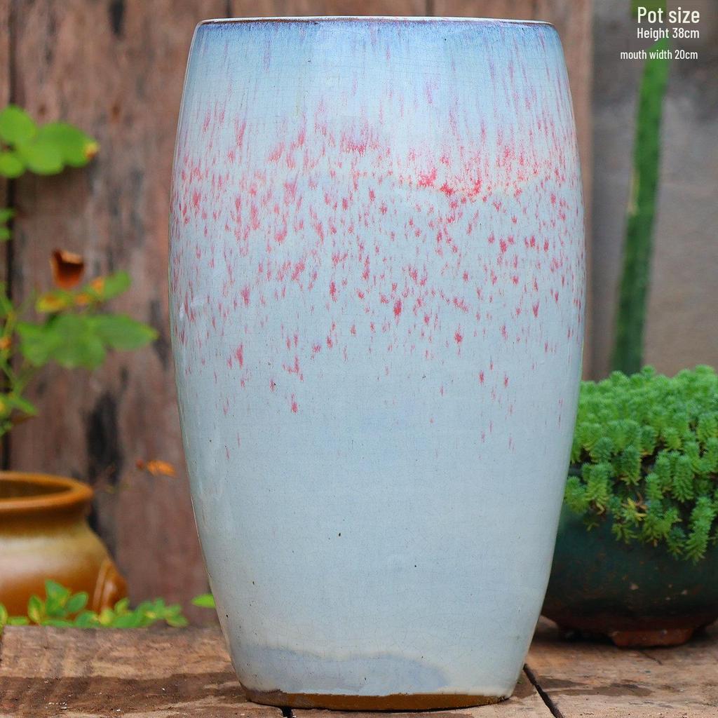 Большой керамический горшок ручной работы для суккулентов и орхидей - Дышащий, Грубозернистый глиняный горшок для бонсай