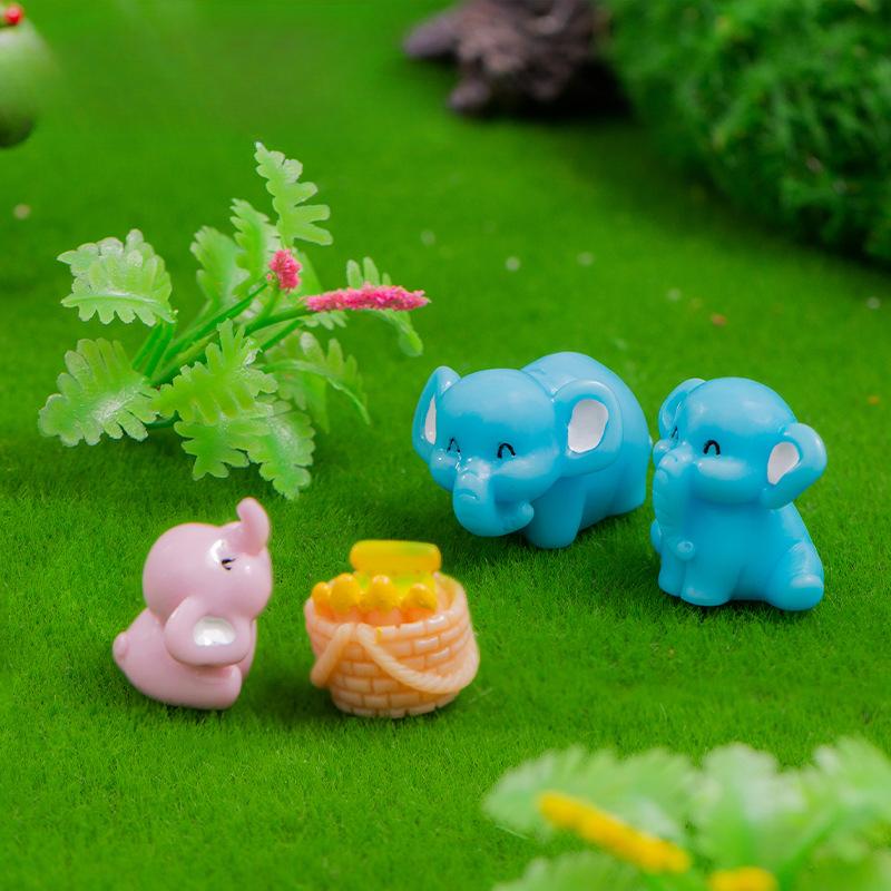 Микро-ландшафтные украшения, мультяшный милый слон, слон, поделки из смолы, садоводство, настольные украшения для автомобиля, украшения