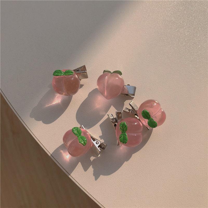 5PCS New Lovely Cartoon Peach Bow Girls Hairpins Children Headwear Hairgrip Hair Accessories