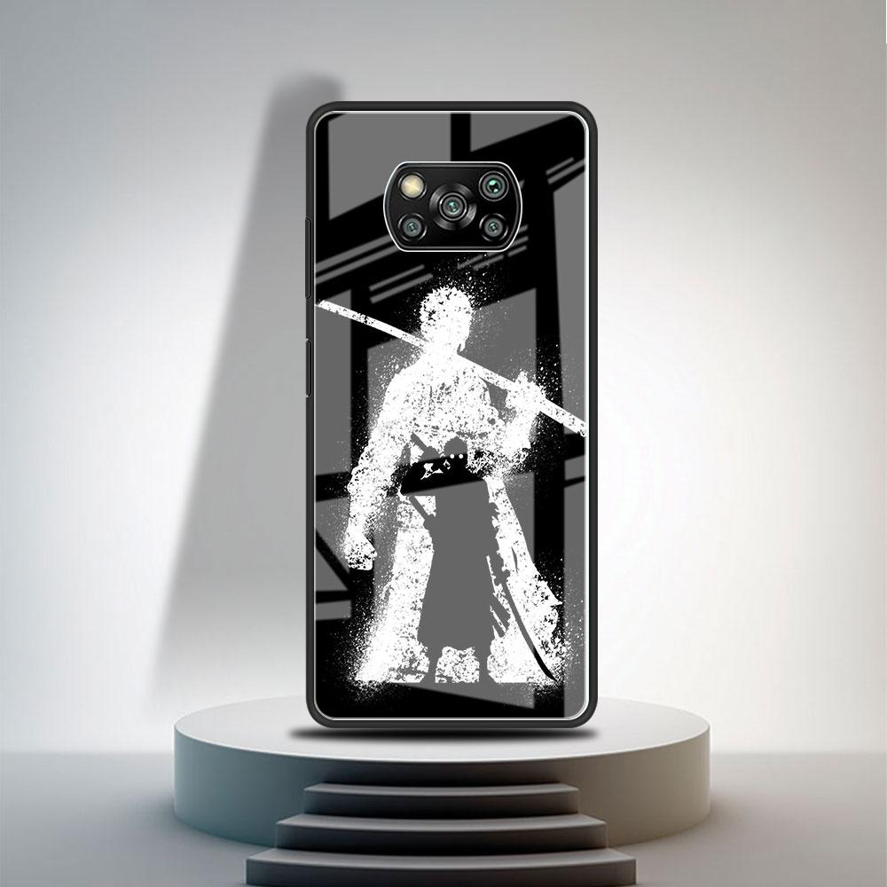 Стеклянный чехол для Xiaomi Poco X3 NFC 11 Lite 11T F3 M3 для Redmi Note 11 10 9 8 Pro 10S 9S 9A 9C чехол для телефона аниме черный