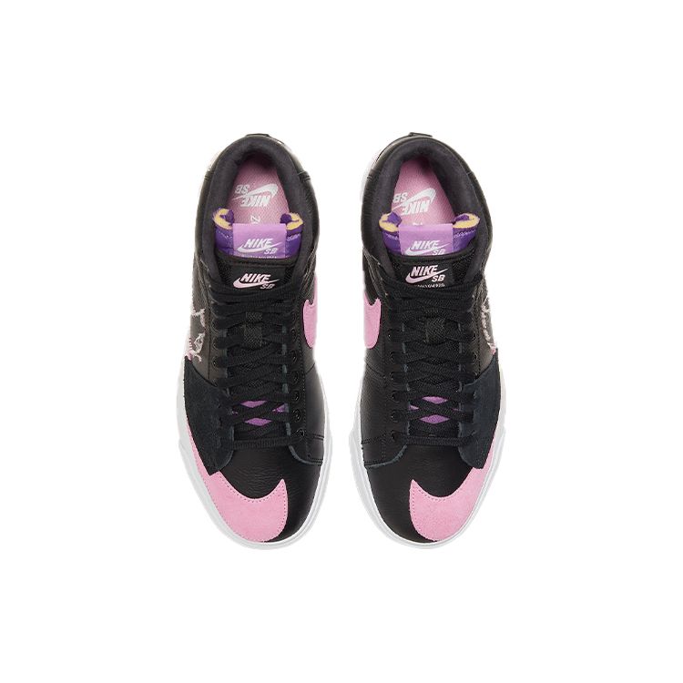 Nike Zoom Blazer Mid Edge SB Черные розовые кроссовки унисекс с посадкой Белый Фиолетовый-Nebula DA2189-002