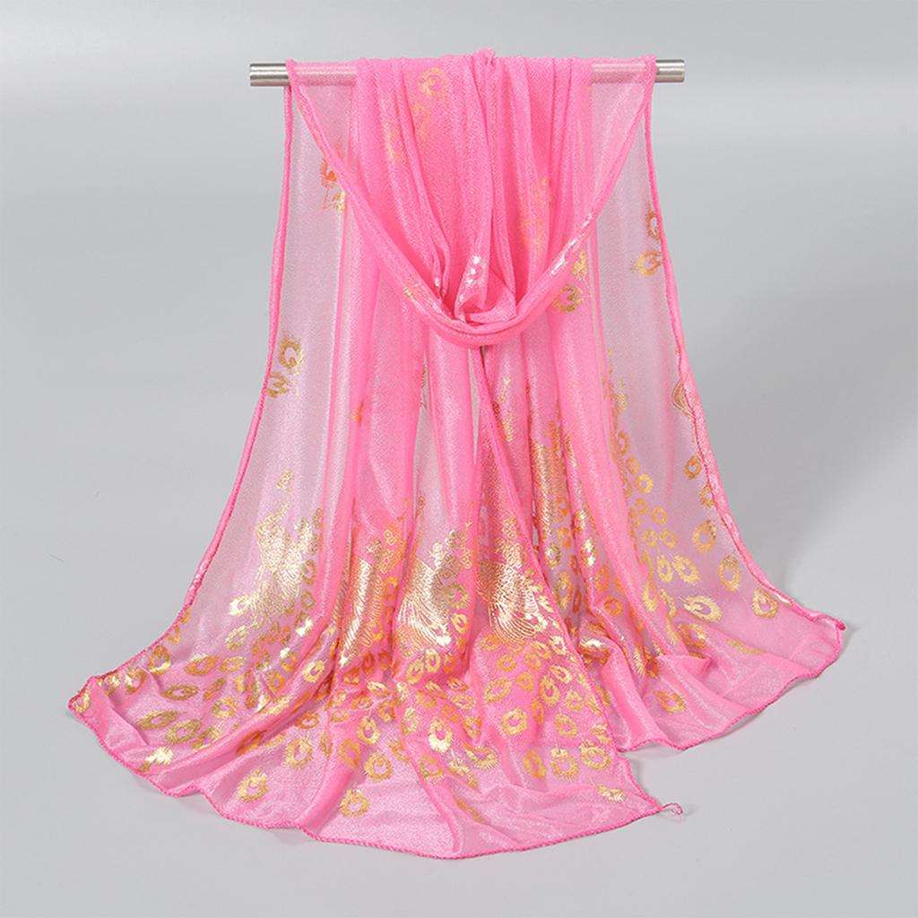 Женский элегантный темперамент, однотонный шарф с принтом павлина, легкая и удобная шаль