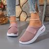 Весна 2026 новая сетчатая женская обувь дышащая fly-woven однобортная обувь полу-тапочки повседневная обувь на плоской подошве на одну педаль удобная женская обувь