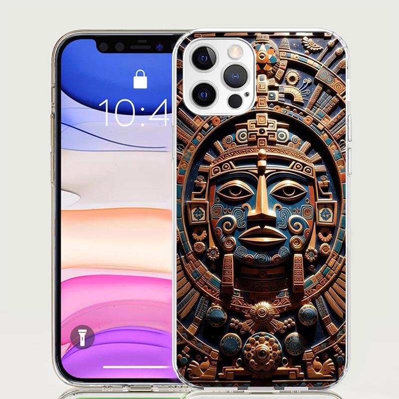 Mayan Stone Totem Pole Phone Case For iPhone 17 Air 16 15 Plus 11 14 Pro Max 13 Mini 12 7 8 + SE Pattern Art Customized Cover 17