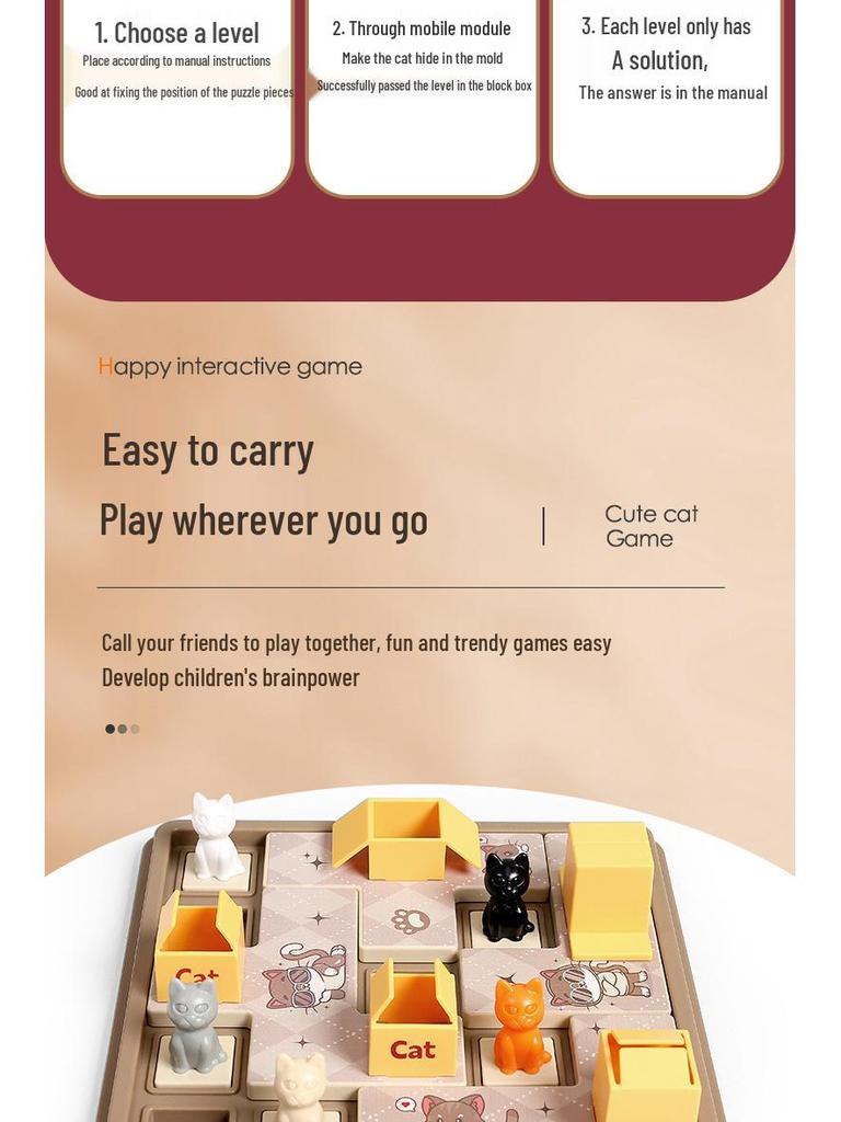Пазл «Прятки»: Игрушка для тренировки логики кошек для детей