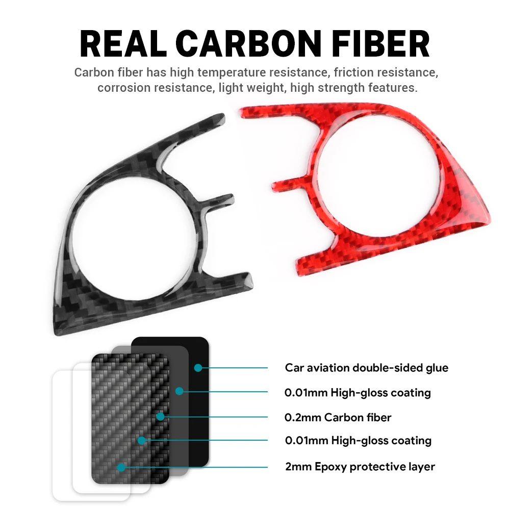 Real Soft Carbon Fiber Sticker For Toyota Camry 2018 2019 2020 2021 2022 For Avalon 2019-2022 LHD Car Steering Wheel Button Trim