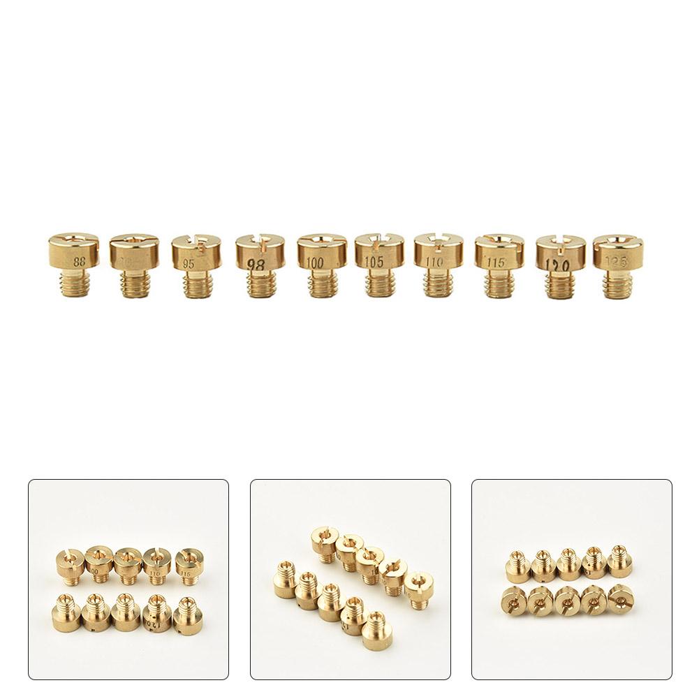 For Mikuni Main Jets Set 10pcs for VM22 VM24 VM26 VM30 Carburetors Fit 125cc 150cc 200cc 250cc Engine Types Thread M5x0 75mm Carburetors Jets 7