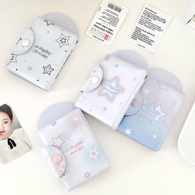 Ins 3-дюймовый держатель для фотокарточек с печатью, полый фотоальбом, 32 кармана, переплет для карточек Kpop, чехол для хранения фотографий мини-айдолов, коллекционная книга