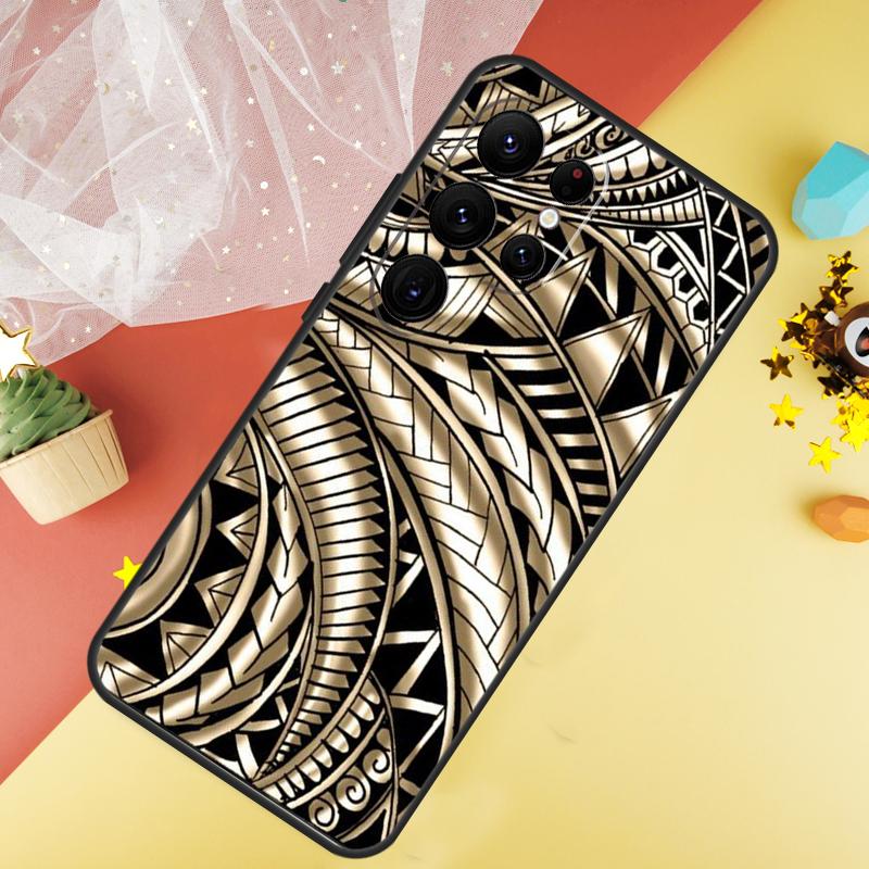 Маори Самоанский Полинезийский Племенной Чехол Для Телефона Для Samsung Galaxy S25 FE S23 S21 S20 S22 S24 Ultra S9 S10 Plus Чехол