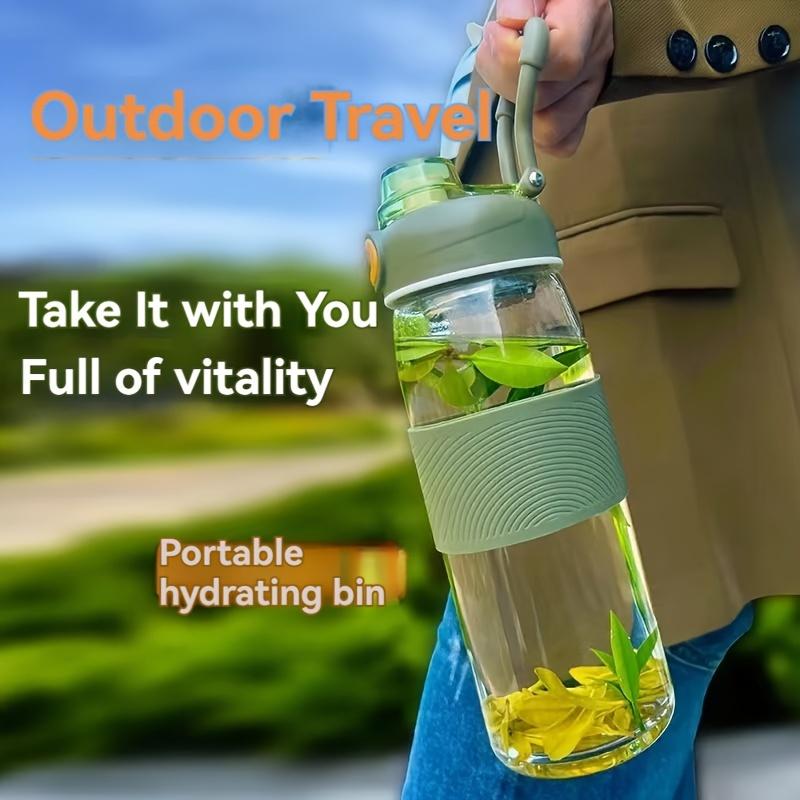 1 шт., стеклянная спортивная бутылка для воды, чашки для воды из высокого боросиликатного стекла, портативные дорожные бутылки с водой для кемпинга, пешего туризма, фитнеса, посуда для питья на открытом воздухе, день рождения G
