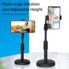 Desktop Cell Phone Stand Holder Clamp Tablet Stand Adjustable Height Portable Stable Round Base for Watching Online