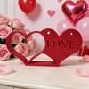 Декоративное украшение в виде сердца ко Дню святого Валентина, напечатанное на 3D-принтере, романтическая статуэтка «Сердце к сердцу», красное сердце, многоярусный поднос, табличка для стола, подарок на годовщину свадьбы.