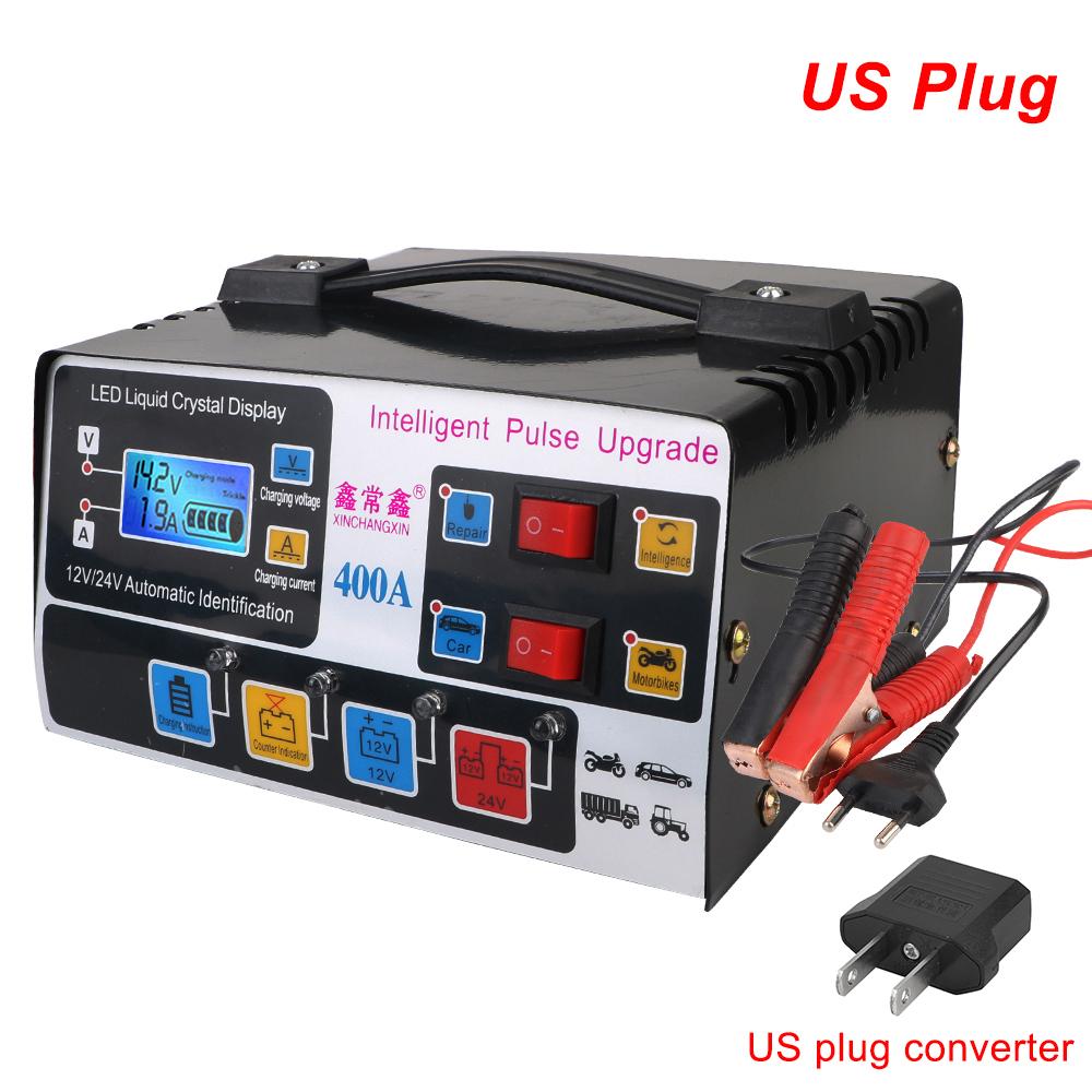 220W High Power Charger 24V 12V Automotic Switch Car Battery Chargers Intelligent Pulse Repair Digital Storage Cell Maintance