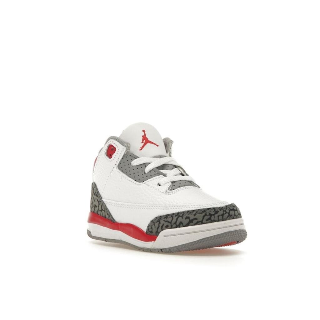 Детские кроссовки Air Jordan 3 Retro TD Fire Red 2022 White Cement-Grey Black DM0968-160