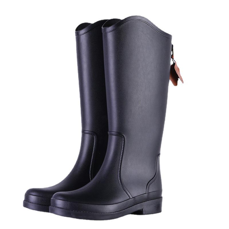Women's 2025 Thick-Soled High-Top Plus Velvet Waterproof Rain Boots - Fashionable Non-Slip Outdoor Footwear