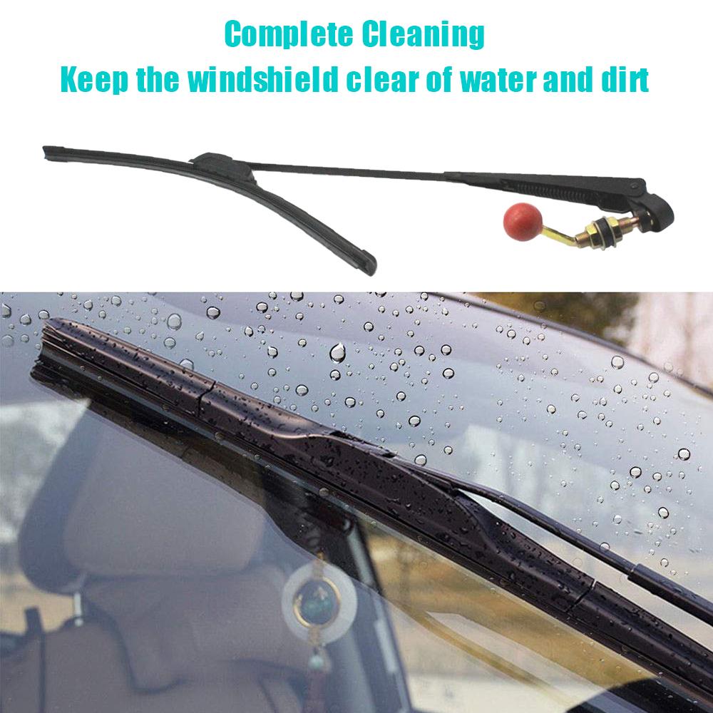 Manual Hand Operated Windshield Wiper Rubber Blade Universal Replacement Kit for UTV
