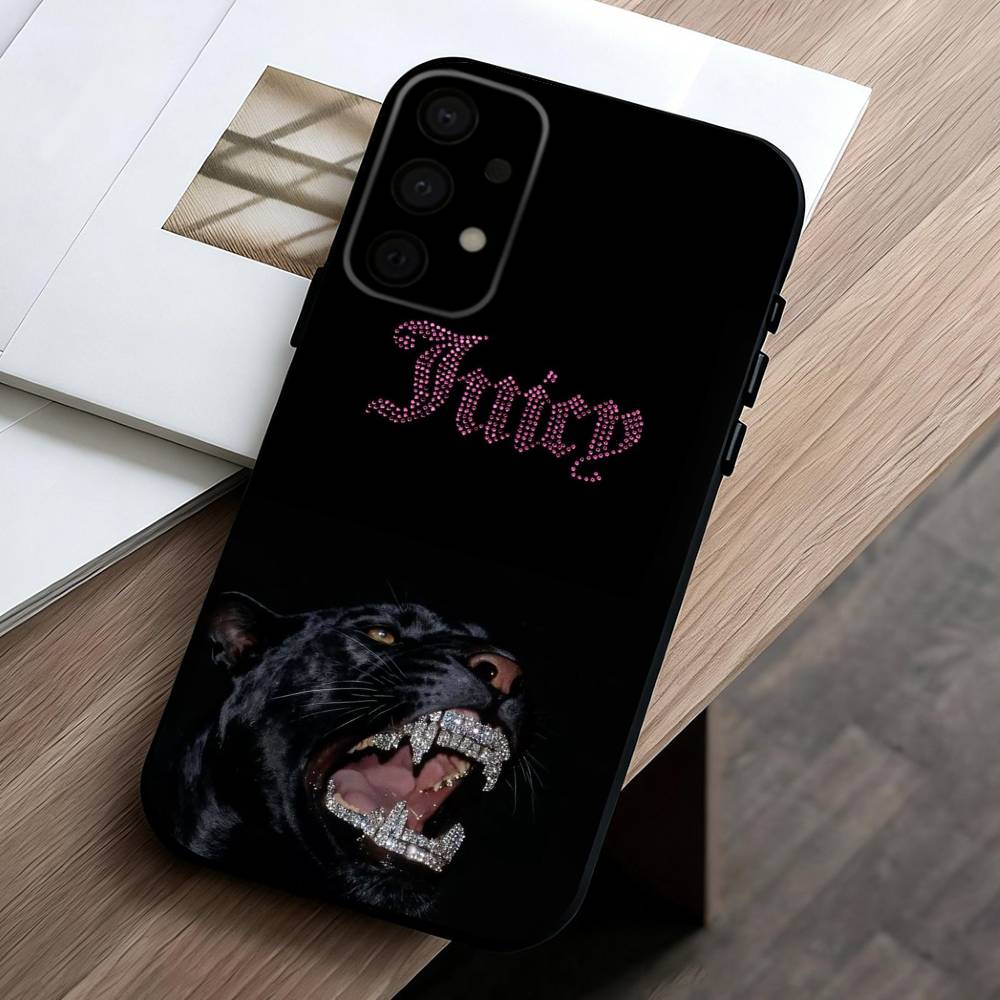 J-Juicy C-Couture Чехол для телефона для Samsung Galaxy A73,A72,A71,A70,A53,A52,A51,Других Мягкий черный чехол