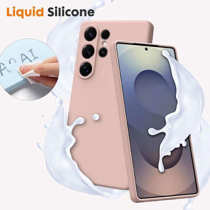 Coque pour Samsung Galaxy S25 Ultra - BOOLING - Silicone Liquide Protection Slim Anti-Rayures Rose