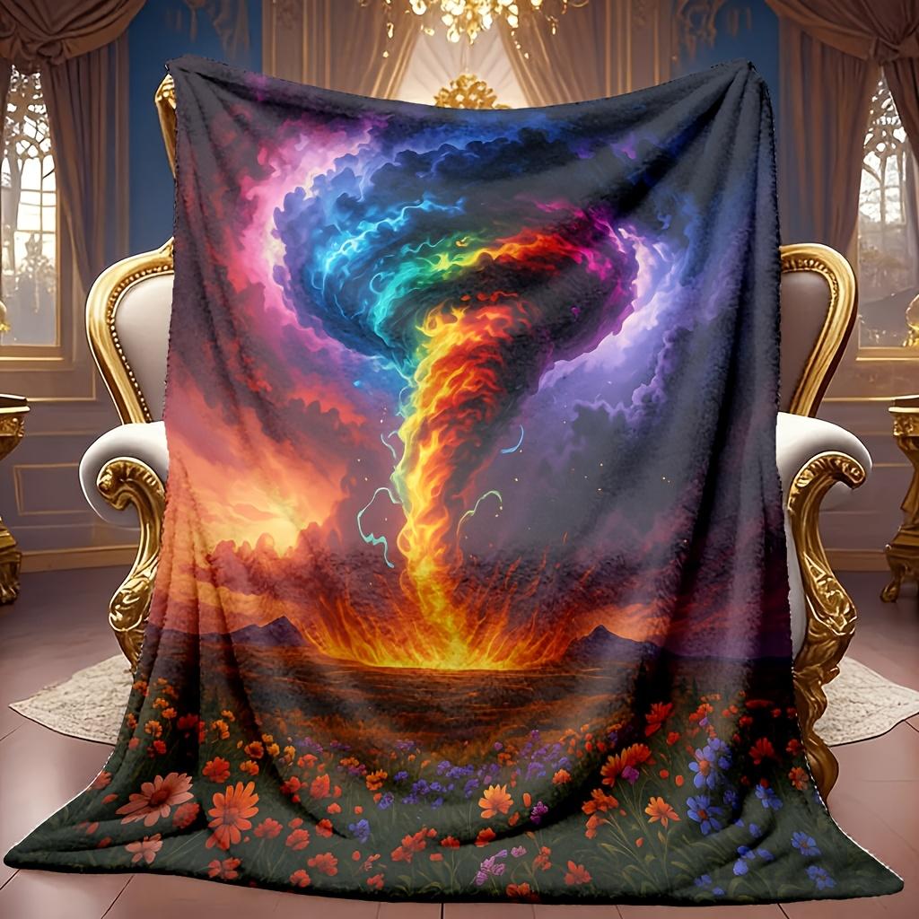 Cozy Cosmic Swirl Design Flannel Throw Blanket with Soft High-Quality Digital Print for Year-Round Use! Gentle And Breathable 100% Polyester, an Excel