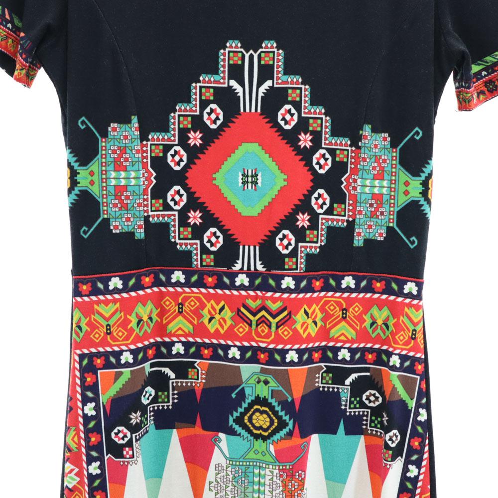 Desigual Платье с коротким рукавом длиной до колена XS Темно-синий система Женский Б/у