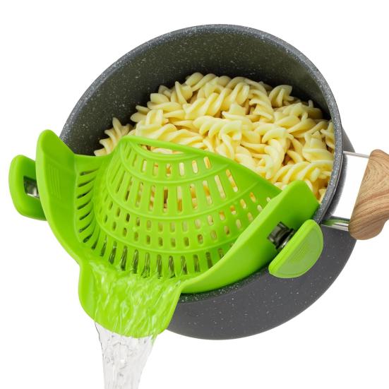 Silicone Drainer Clip-On Strainer for Pots Pans Heat Resistant Food Strainer Kitchen
