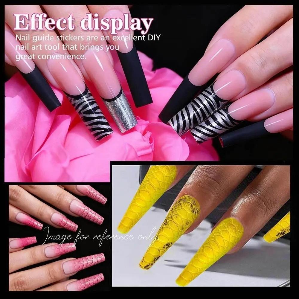 24PCS Snowflake Silicone Nail Sticker Quick Carving Leopard 3D French Nail Stamping Tool Universal Size Nail Crystals Molds