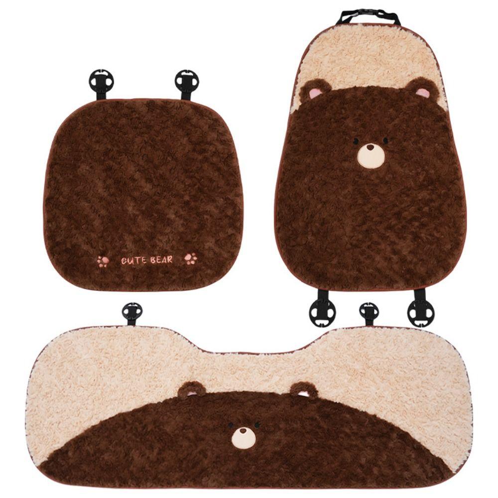 Furry Car Seat Cushion Warm Car Pillow Soft Bear Car Cushion  Gift