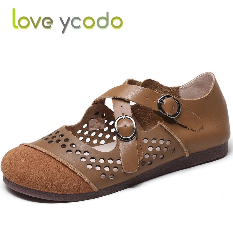 Женские летние брендовые женские мокасины Love Ycodo на мягкой подошве из натуральной кожи, удобные мокасины и сандалии