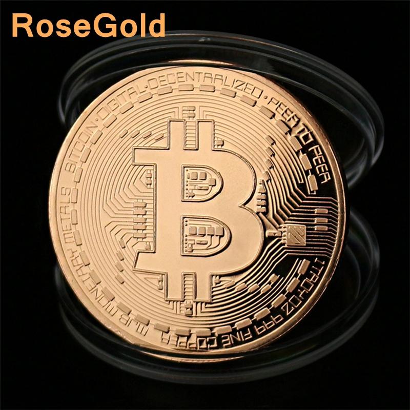 BITCoin Art Collection Позолоченные физические биткойны Биткойн BTC с футляром в подарок Физические металлические антикварные имитационные серебряные монеты