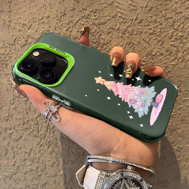 Красочный чехол для телефона с рождественской елкой для iPhone 17 Pro Max 16 15 14 Pro Max 13 12 11 Pro 7 8 Plus XS X 16E Ударопрочный матовый чехол