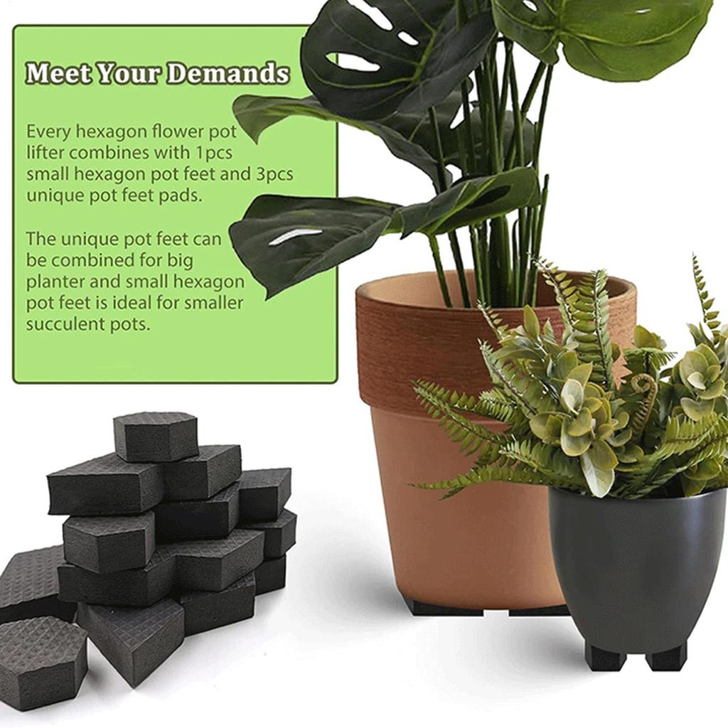 Ножки для цветочных горшков 10 комплектов Садовые ножки для горшков Противоскользящие садовые подставки Шестиугольные подставки для кашпо Для гостиной, патио, рабочего места