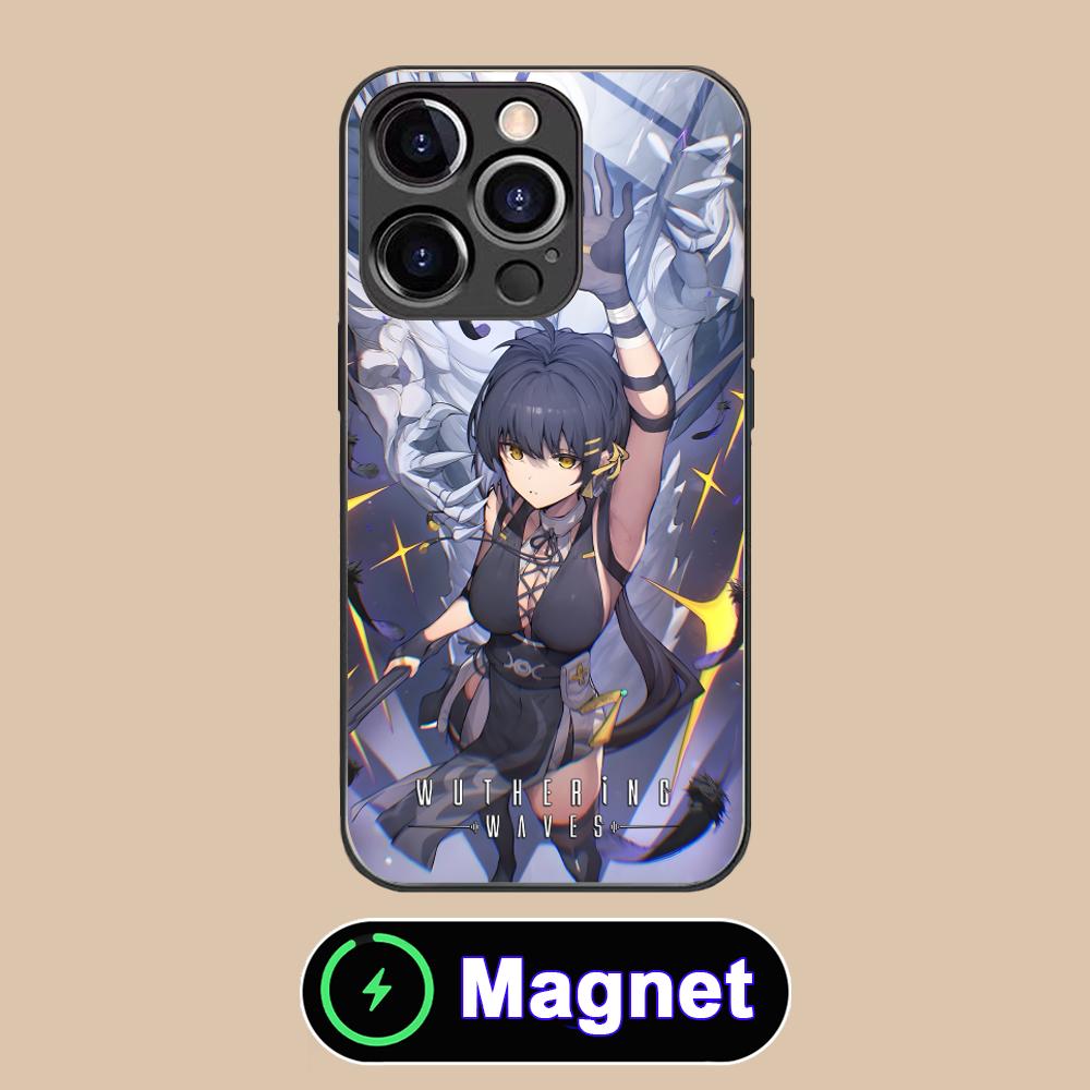 Чехол для мобильного телефона Wuthering Waves Rover Glass MagSafe для iPhone 17 16 15 14 13 12 11 Air Pro Max Plus Mini Цветная крышка
