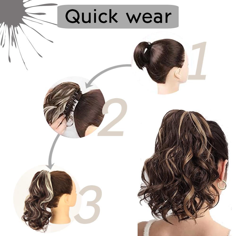 MISS WIG Синтетический хвост с короткими волнами, наращивание волос, светлый хвост для женщин, повседневная вечеринка