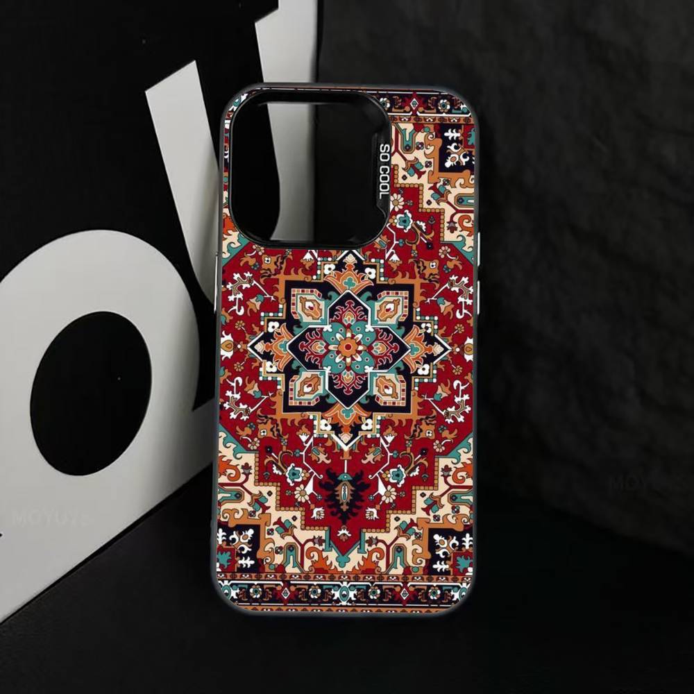 Винтажный Персидский Ковер Искусство Чехол для Телефона Для iPhone 17,16,15,14,13,12,11 Plus,Pro Max,XS,Цветной Посеребренный Внутренний Чехол