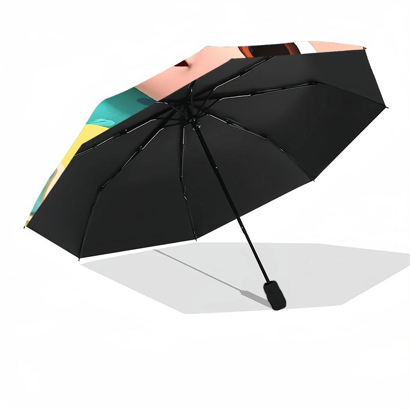 Custom Name Cocomelon Theme Automatic Umbrella, Lightweight & Portable, 8 Rib, Perfect for Outdoor Travel, Birthdays, Christmas, Gifts.