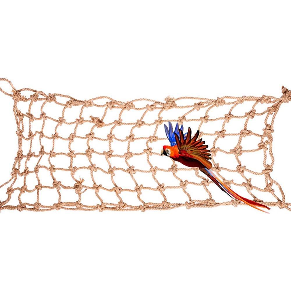 Sturdy Grip Hemp Rope Climbing Net Pure Hemp Rope Bird Cage Toy Parrot Hanging Swing Active Birds